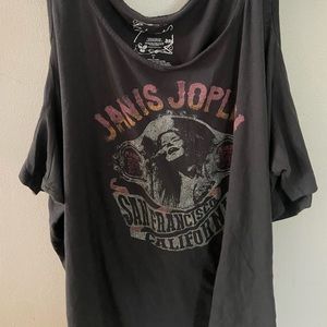 Janis Joplin Cold Shoulder T-Shirt